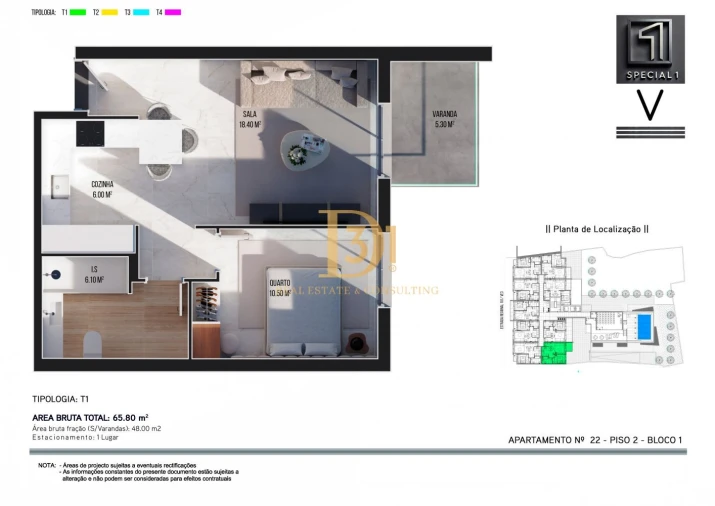 Apartamento T1 para Venda em Ribeira Brava Foto 1