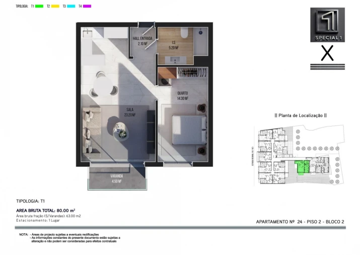 Apartamento T1 para Venda em Ribeira Brava Foto 17
