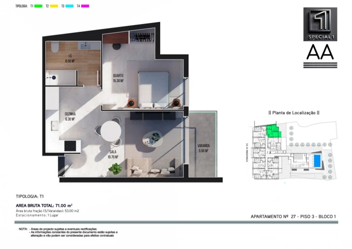 Apartamento T1 para Venda em Ribeira Brava Foto 16