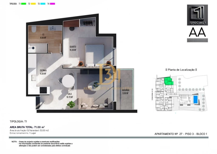 Apartamento T1 para Venda em Ribeira Brava Foto 1