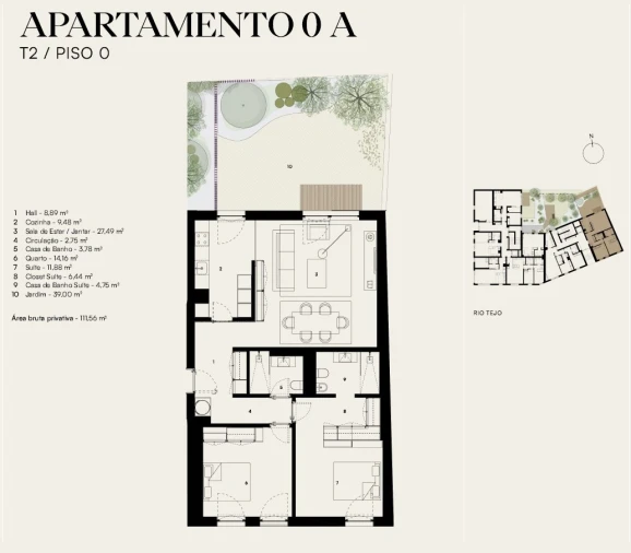 Apartamento T2 para Venda em Alcantara Planta 1
