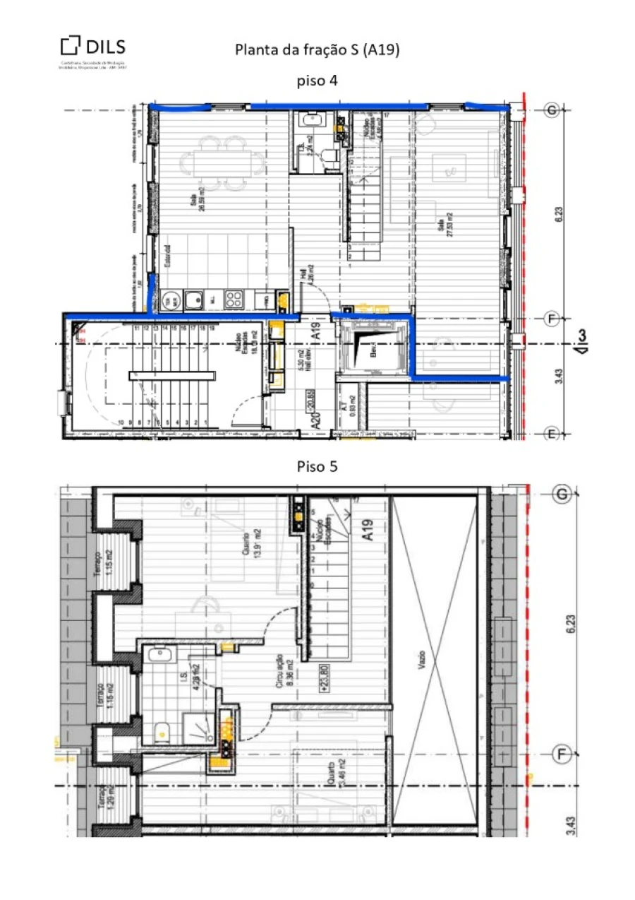 Apartamento T2 para Venda em Alcantara Planta 1