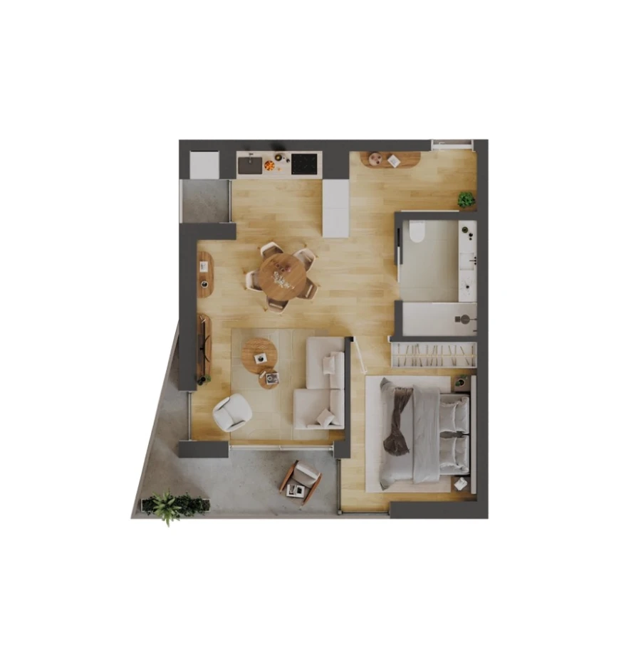 Apartamento T1 para Venda em Glória e Vera Cruz Planta 1