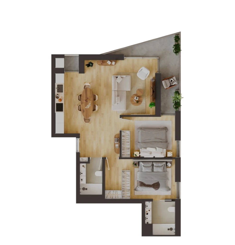 Apartamento T2 para Venda em Glória e Vera Cruz Planta 1