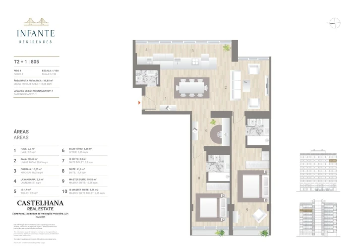 Apartamento T2 para Venda em Estrela Planta 1
