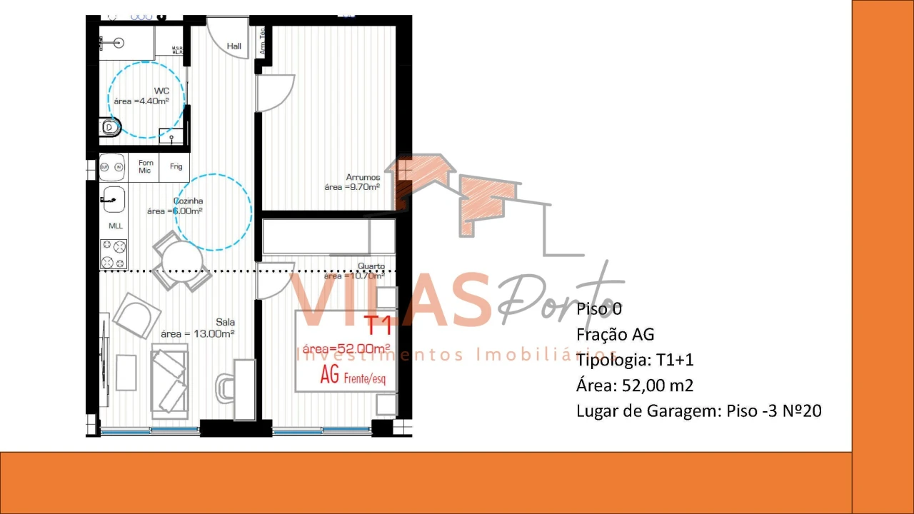 Apartamento T1 para Venda em Cristelos, Boim e Ordem Foto 10