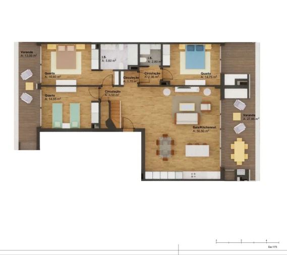 Apartamento T2 para Venda em Alcochete Planta 1