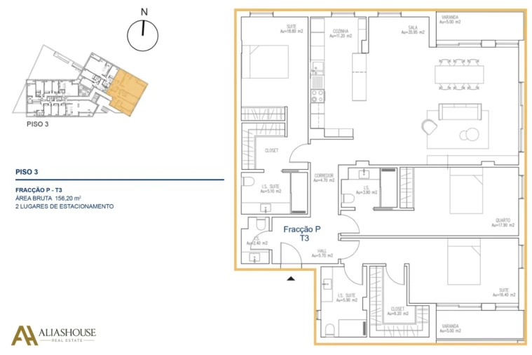 Apartamento T3 para Venda em Atouguia da Baleia Planta 1