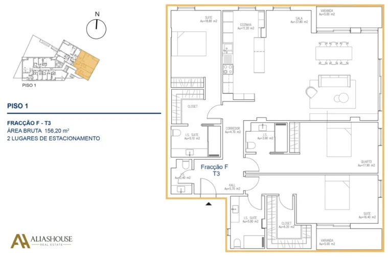 Apartamento T3 para Venda em Atouguia da Baleia Planta 1