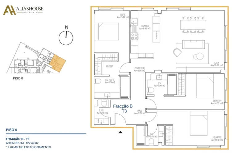 Apartamento T3 para Venda em Atouguia da Baleia Planta 1