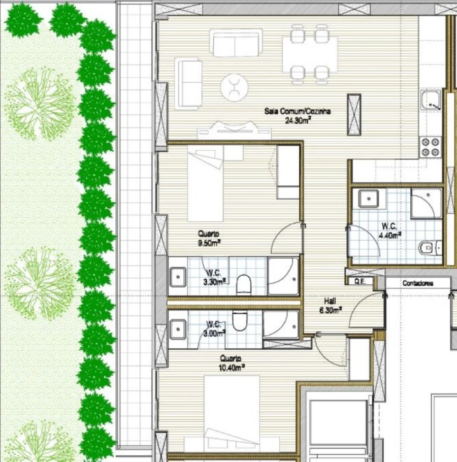 Apartamento T2 para Venda em Laranjeiro e Feijó Planta 1