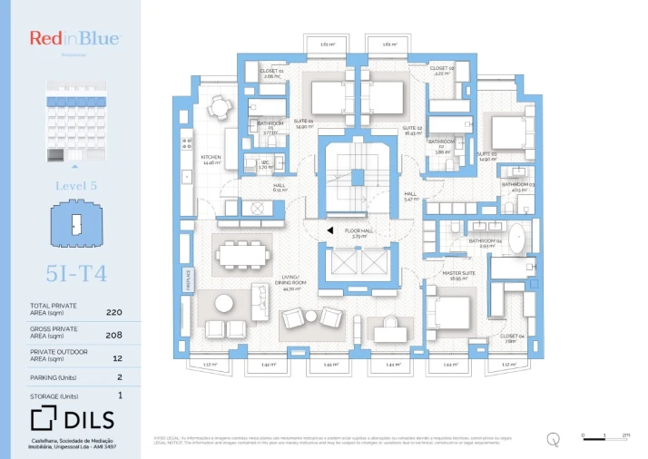 Apartamento T4 para Venda em Avenidas Novas Planta 1