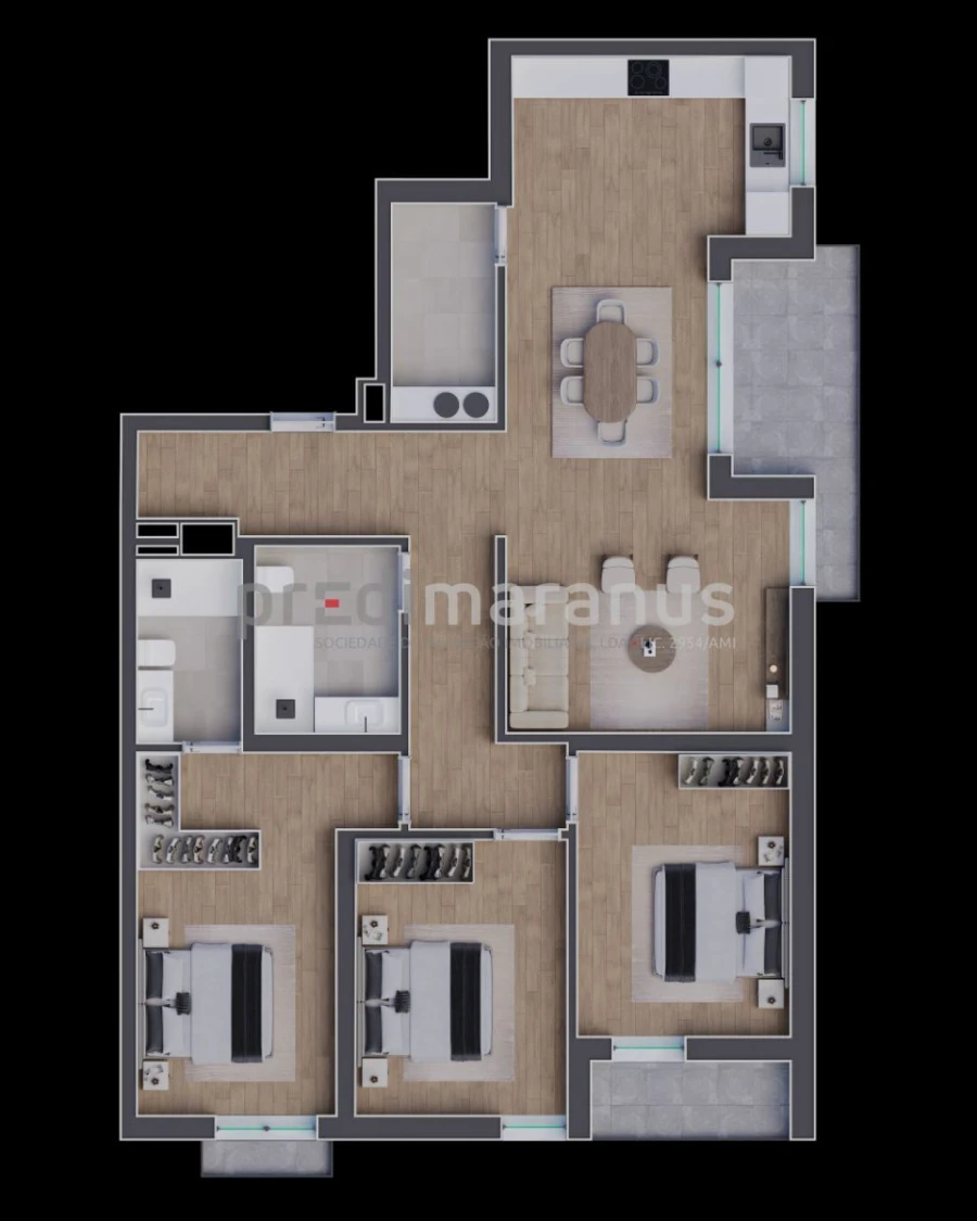 Apartamento T3 para Venda em Telões Foto 2