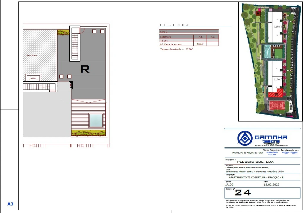 Apartamento T3 para Venda em Pechão Planta 2