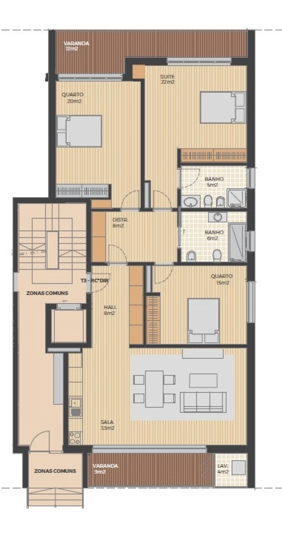 Apartamento T3 para Venda em Argoncilhe Planta 1
