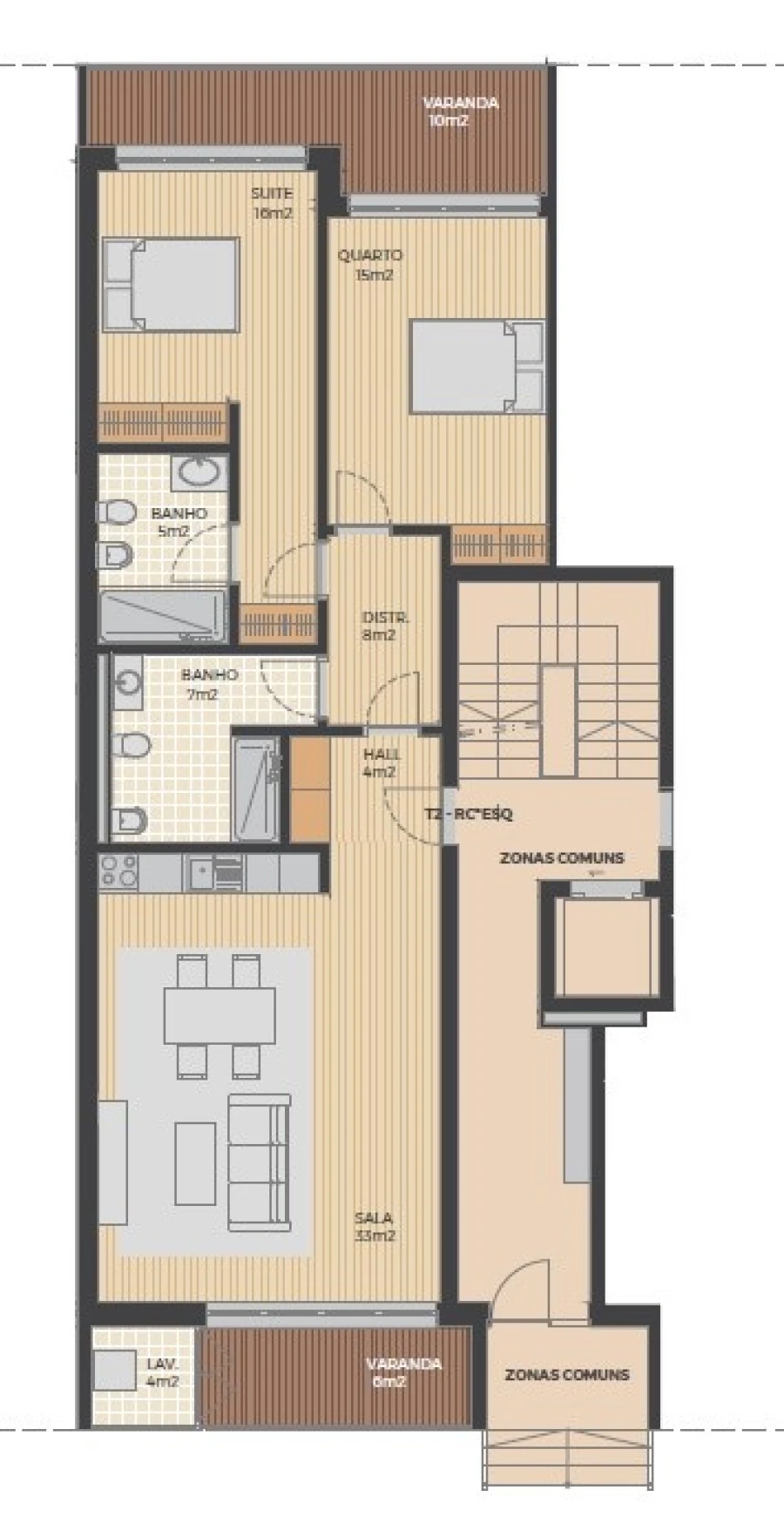 Apartamento T2 para Venda em Argoncilhe Planta 1
