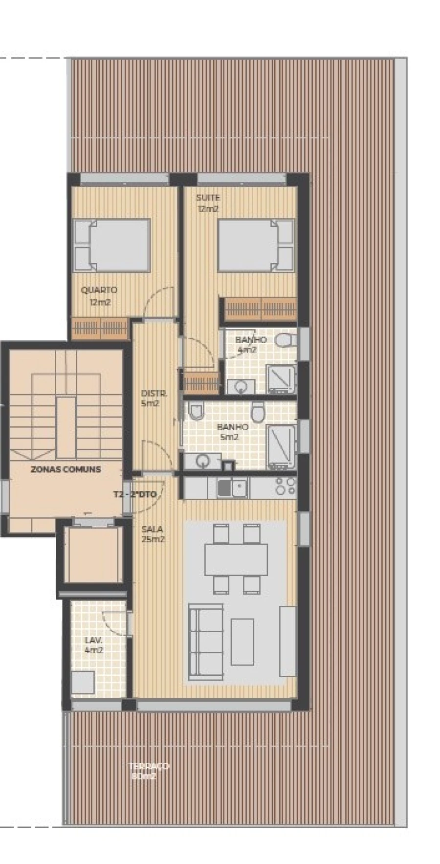 Apartamento T2 para Venda em Argoncilhe Planta 1