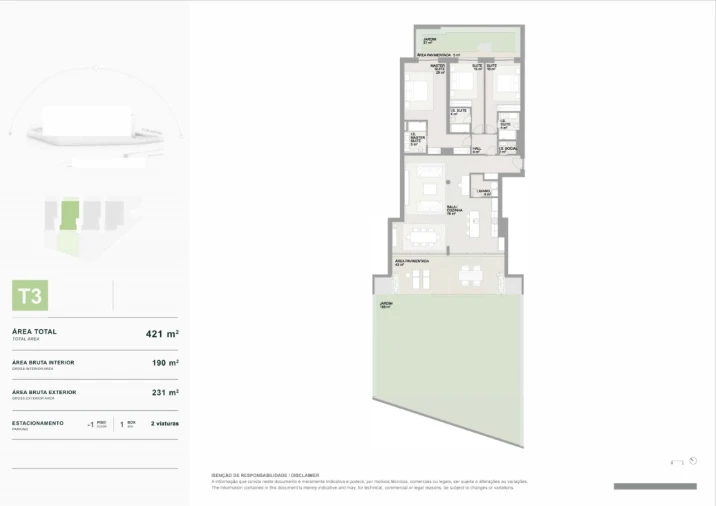 Apartamento T3 para Venda em Aldoar, Foz do Douro e Nevogilde Planta 1