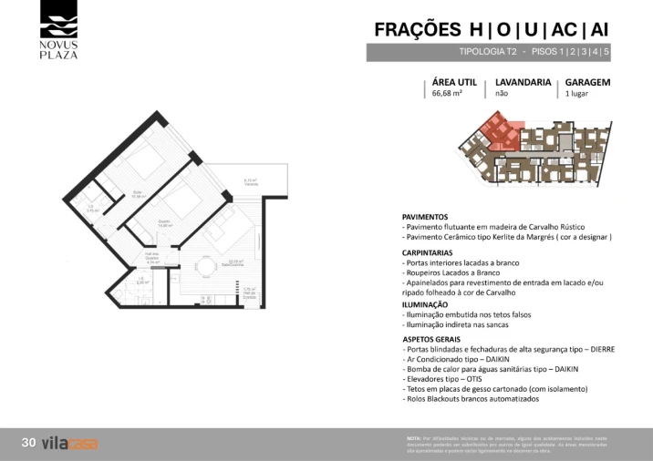 Apartamento T2 para Venda em Glória e Vera Cruz Planta 1