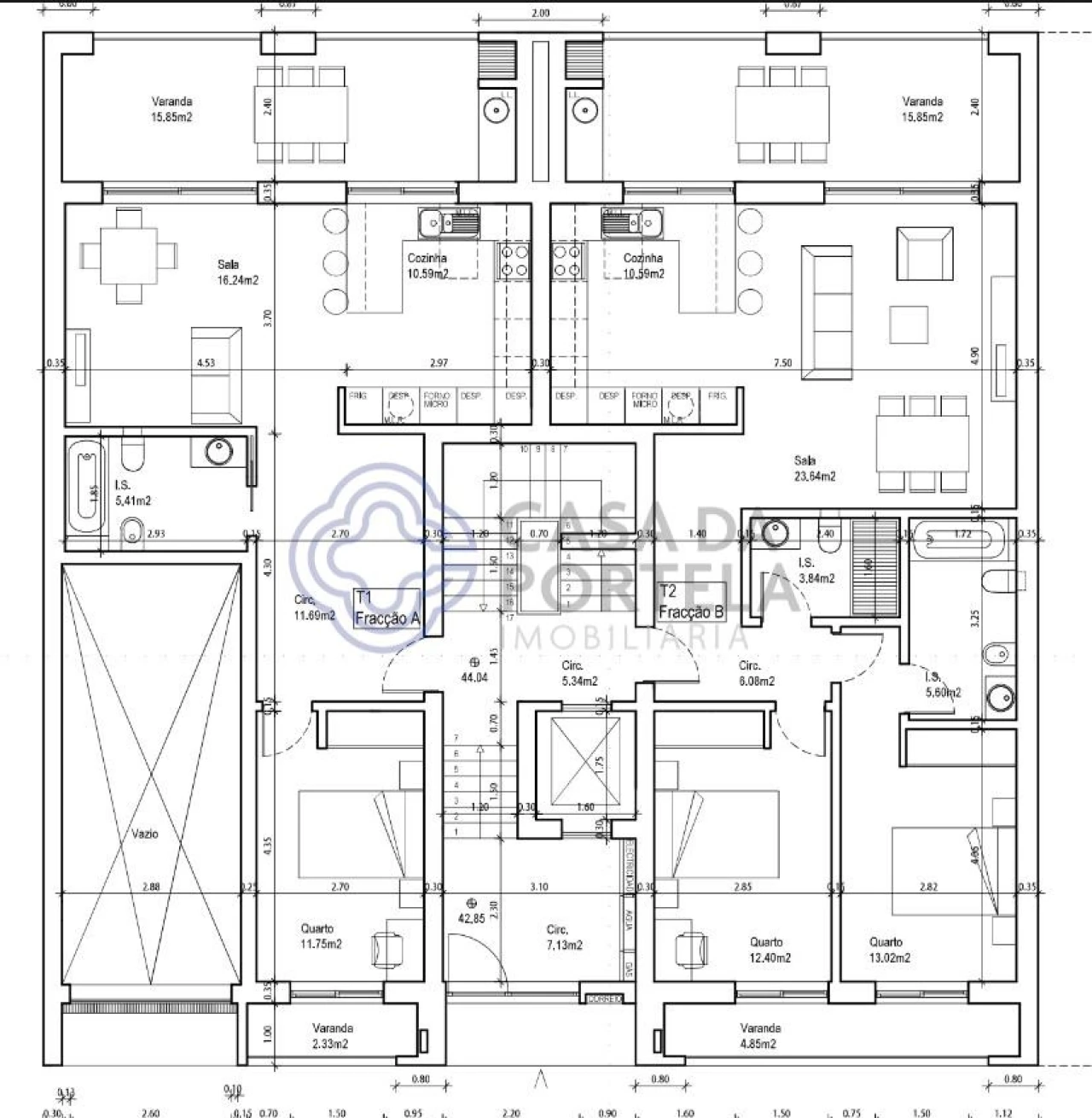 Apartamento T1 para Venda em Corroios Planta 2