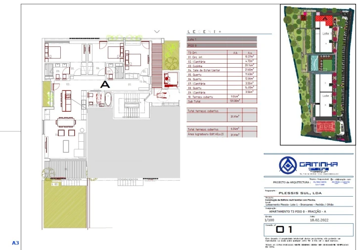 Apartamento T3 para Venda em Pechão Planta 1
