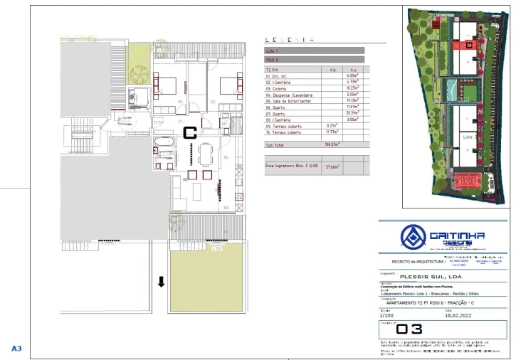 Apartamento T2 para Venda em Pechão Planta 1