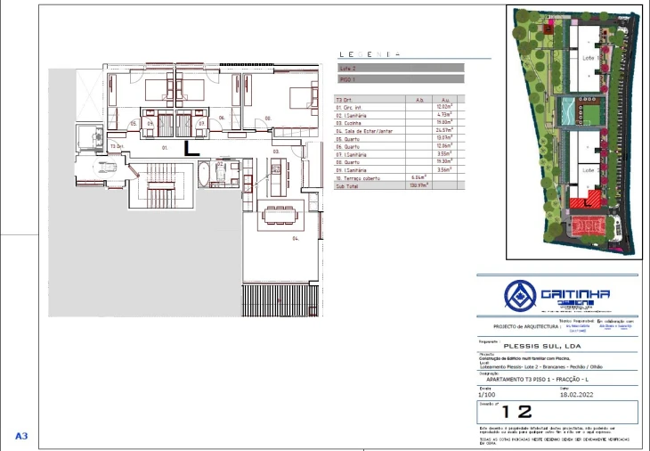 Apartamento T3 para Venda em Pechão Planta 1