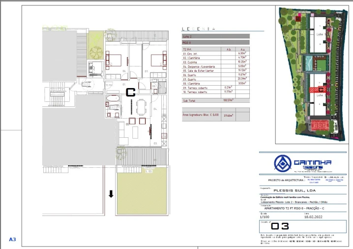 Apartamento T2 para Venda em Pechão Planta 1