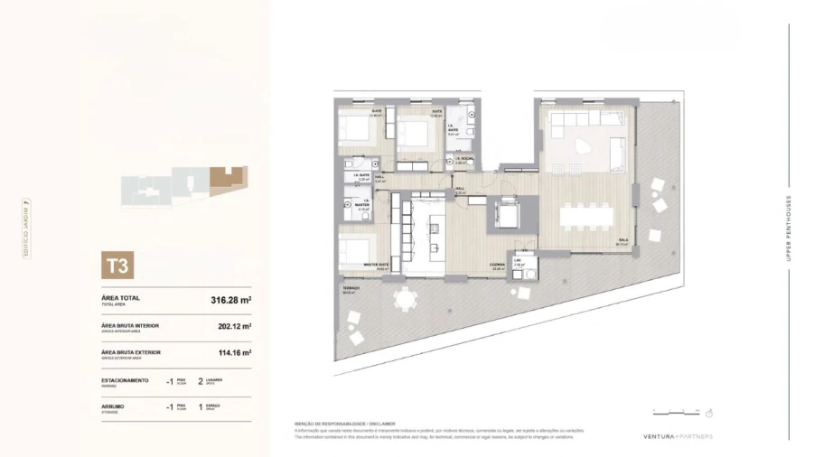 Apartamento T3 para Venda em Aldoar, Foz do Douro e Nevogilde Planta 1