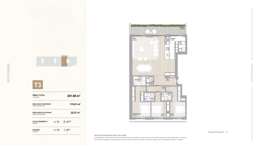 Apartamento T3 para Venda em Aldoar, Foz do Douro e Nevogilde Planta 1