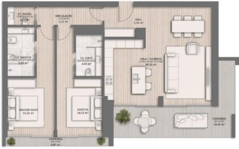 Apartamento T2 para Venda em Quarteira Foto 32