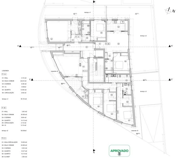 Apartamento T3 para Venda em São Pedro Planta 1