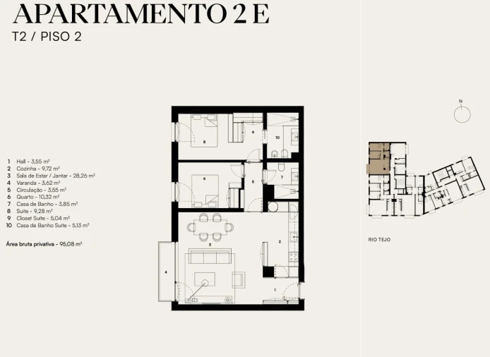 Apartamento T2 para Venda em Alcantara Planta 1