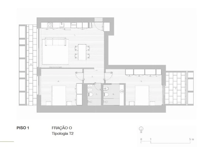 Apartamento T2 para Venda em Arcozelo Planta 2