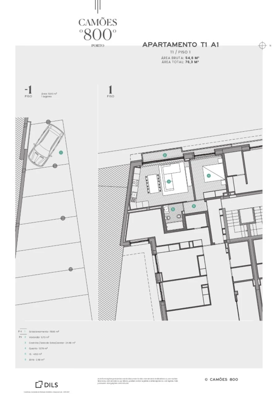 Apartamento T1 para Venda em Cedofeita, Santo Ildefonso, Sé, Miragaia, São Nicolau e Vitória Planta 1