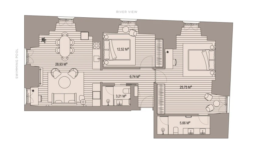 Apartamento T2 para Venda em Santa Maria Maior Planta 1
