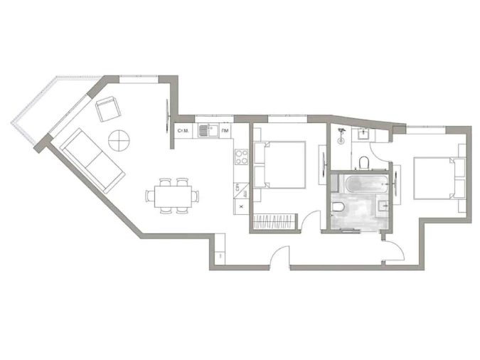Apartamento T2 para Venda em Armação de Pera Planta 1