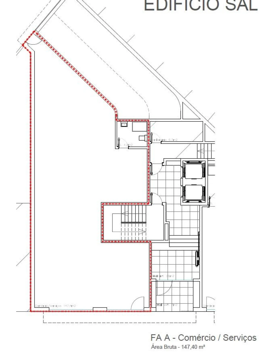 Loja para Arrendamento em Glória e Vera Cruz Planta 1