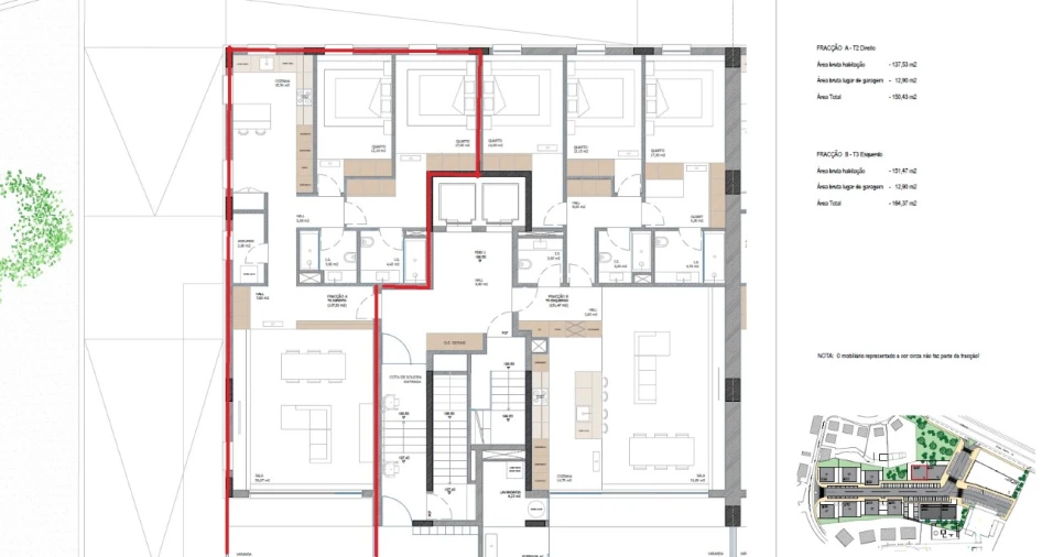 Apartamento T2 para Venda em Nogueira, Fraião e Lamaçães Planta 1