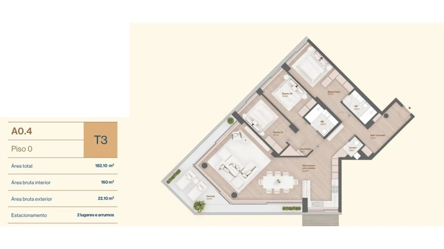 Apartamento T3 para Venda em Vila do Conde Planta 1