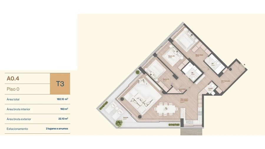 Apartamento T3 para Venda em Vila do Conde Planta 1