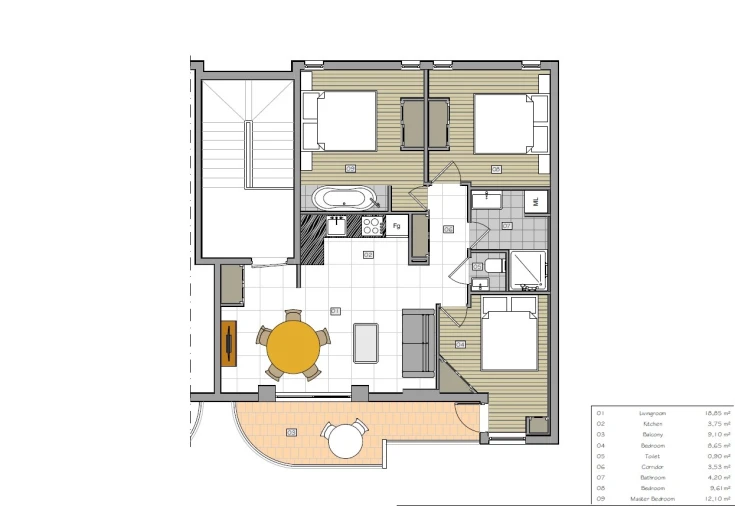 Apartamento T2 para Venda em Quarteira Planta 1