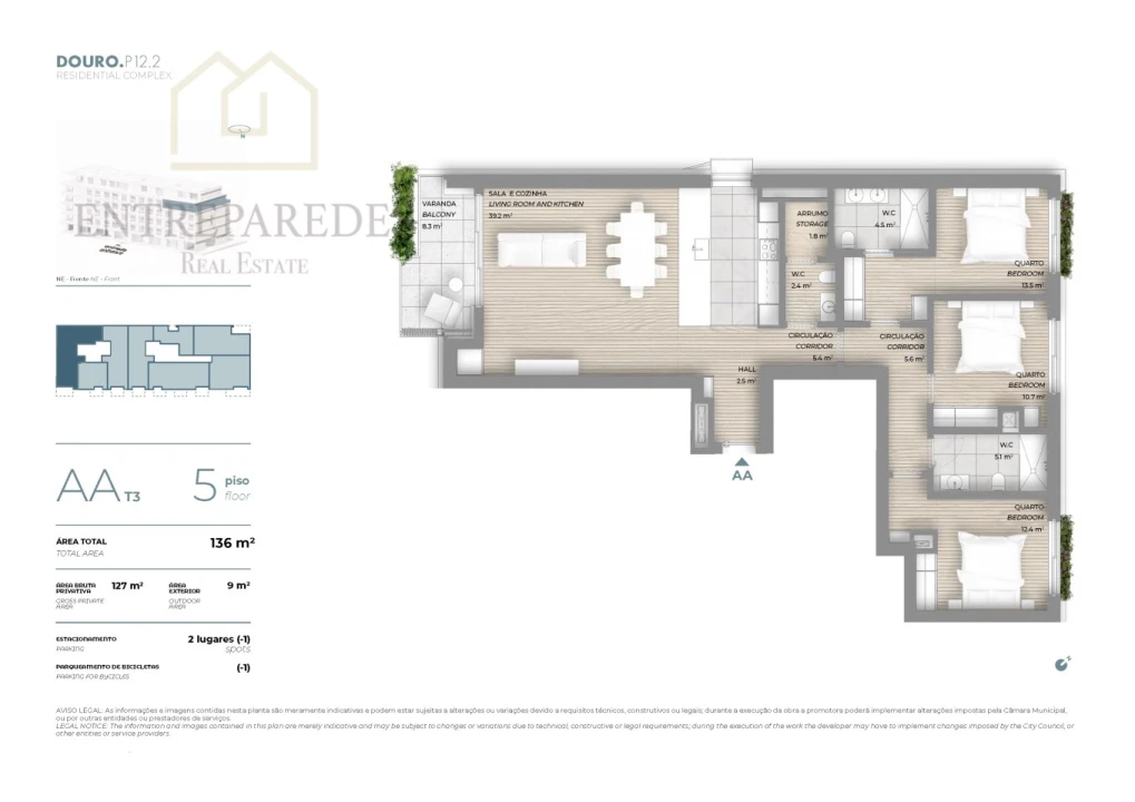 Apartamento T3 para Venda em Santa Marinha e São Pedro da Afurada Foto 53