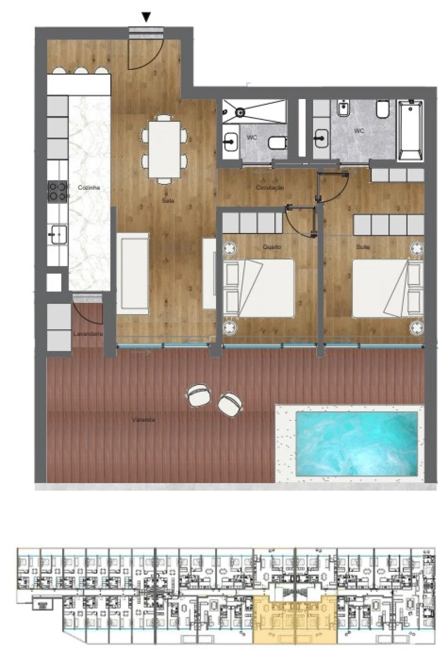Apartamento T2 para Venda em Santa Marinha e São Pedro da Afurada Planta 1