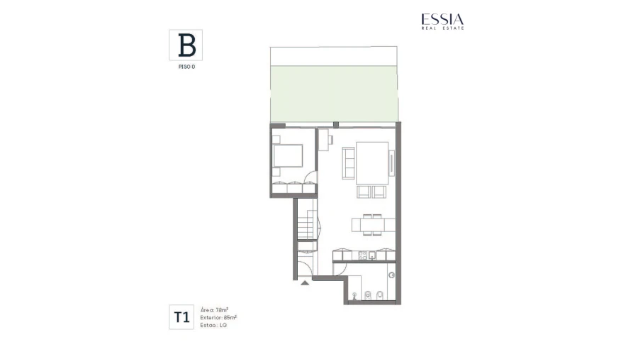 Apartamento T1 para Venda em Matosinhos e Leça da Palmeira Planta 1