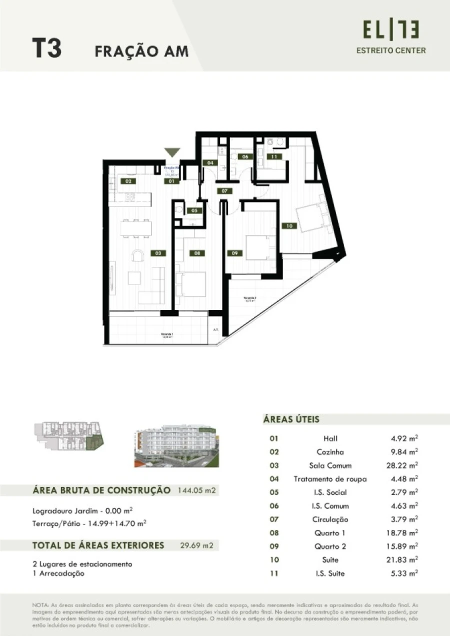 Apartamento T3 para Venda em Estreito de Camara de Lobos Planta 1