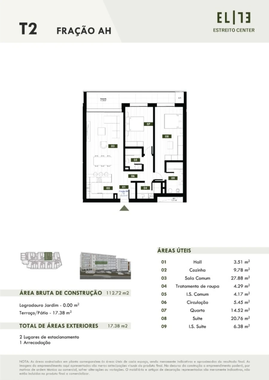 Apartamento T2 para Venda em Estreito de Camara de Lobos Planta 1