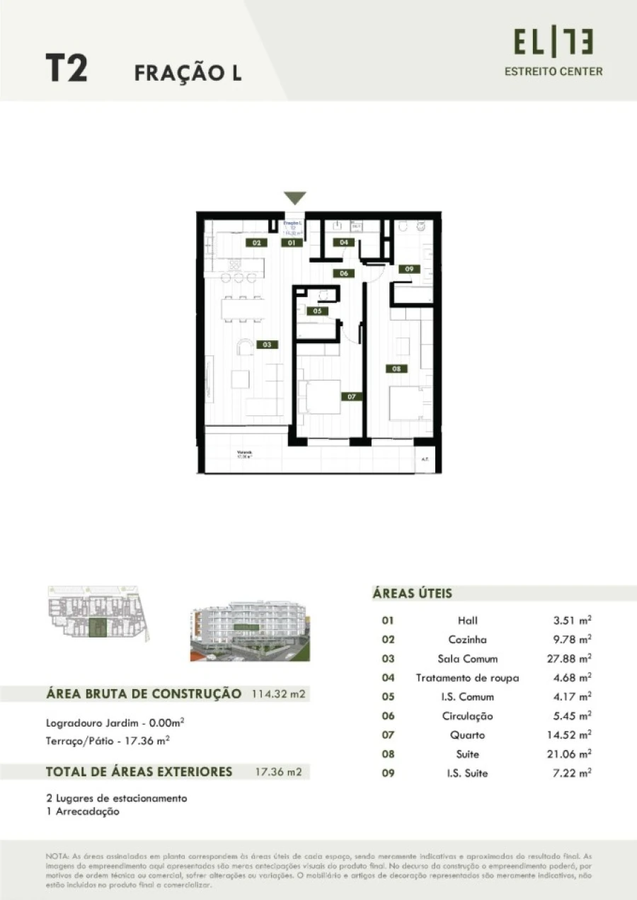 Apartamento T2 para Venda em Estreito de Camara de Lobos Planta 1