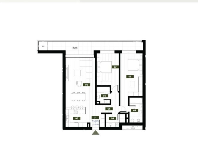 Apartamento T2 para Venda em Estreito de Camara de Lobos Planta 1