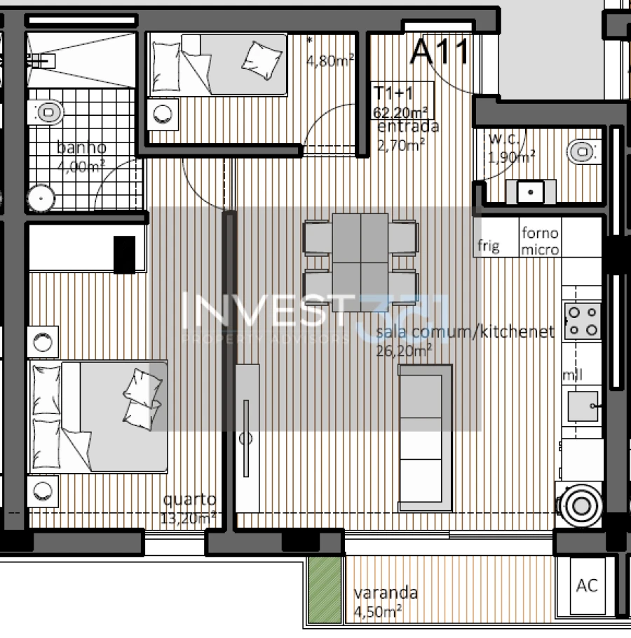 Apartamento T1 para Venda em Paranhos Foto 14